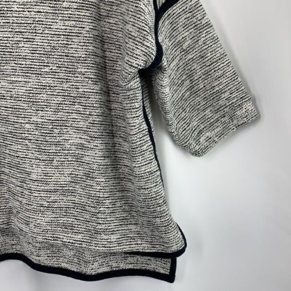 Madewell Sculpture Cropped Sweater Top - Grey Marled Cotton Blend, Sz Small - Picture 4 of 6